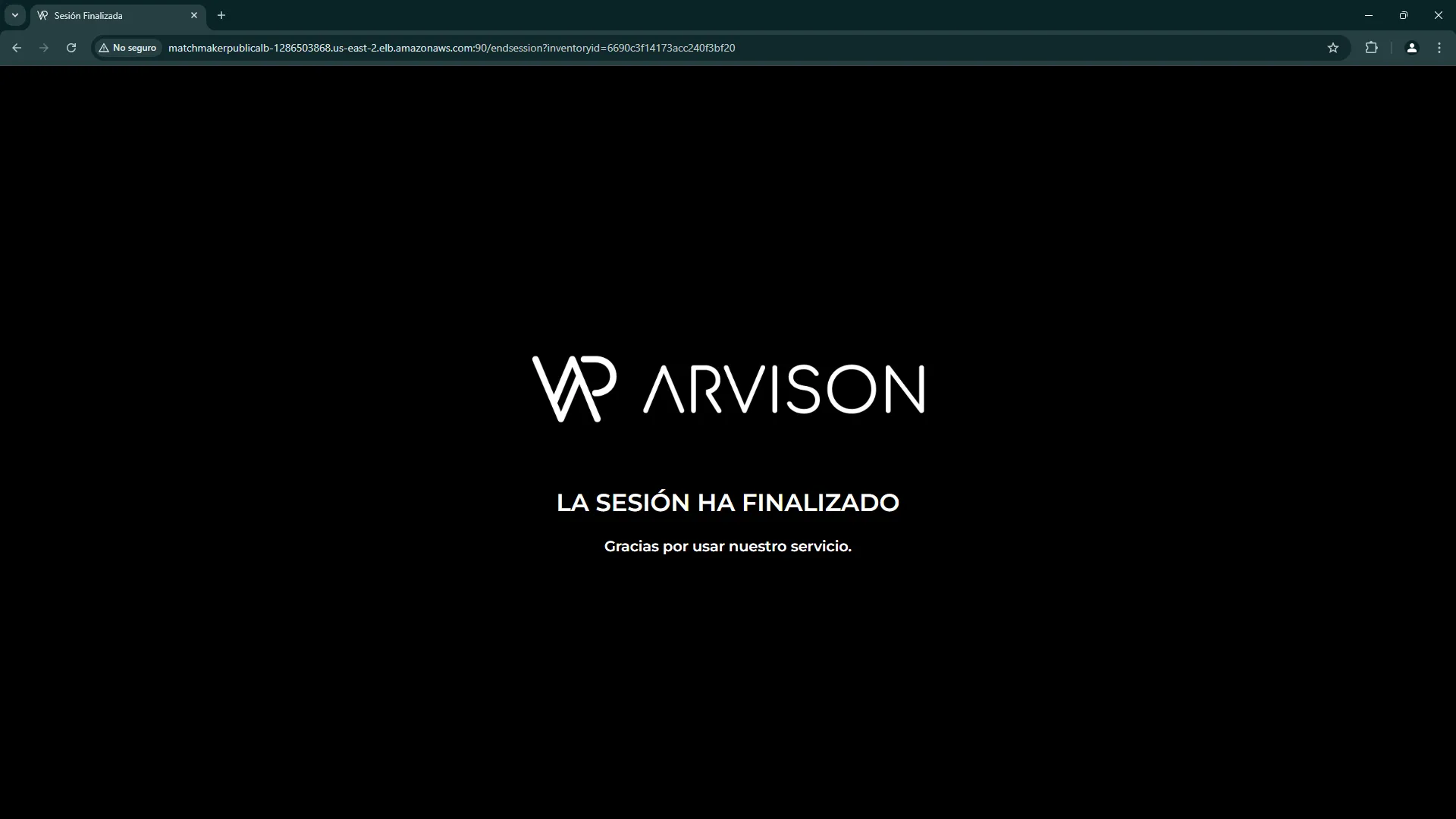 Interfaz de Fin de Sesión